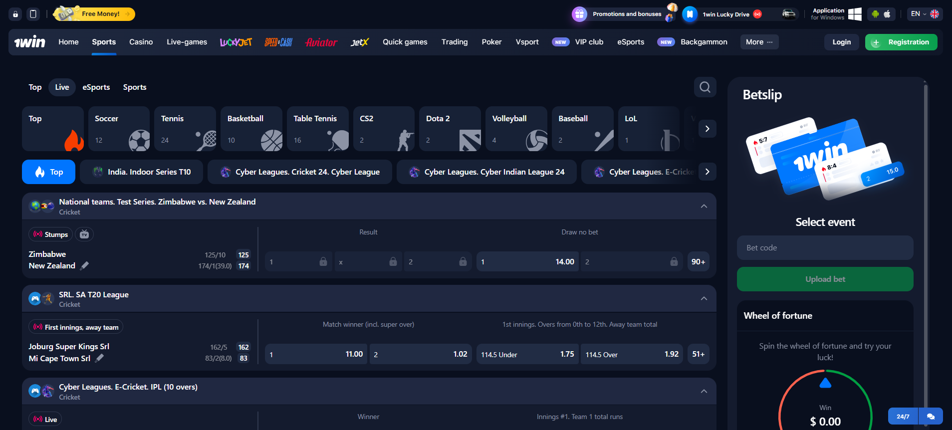 Live sports betting in Bangladesh with 1win